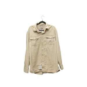 Carhartt FR Button Up Work Shirt XL Flame Resistant Tan Khaki